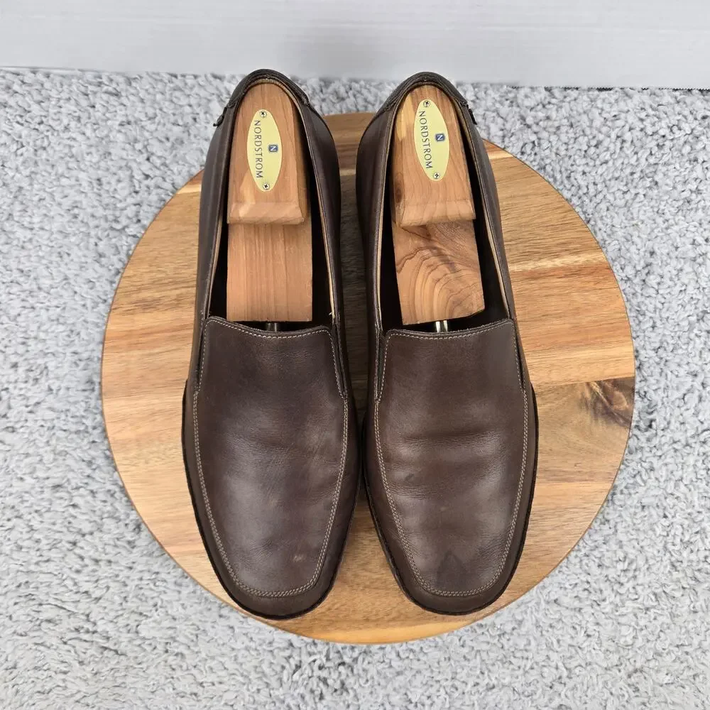 Mephisto Mens 11 Edlef Brown Leather Moc Toe Casual Driving Slip On Loafer